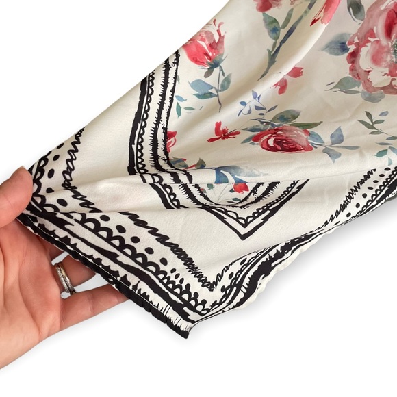 ZARA White Asymmetrical Floral Slip Dress Halter Triangle Medium - Picture 8 of 14